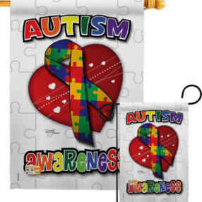 Autism Awareness - Support Inspirational Vertical Impressions Decorative Flags HG115085 Made In USA