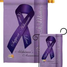 Alzheimer's - Support Inspirational Vertical Impressions Decorative Flags HG115093 Made In USA