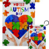 Autism Day - Support Inspirational Vertical Impressions Decorative Flags HG115232 Made In USA