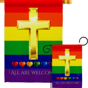 All Are Welcome - Support Inspirational Vertical Impressions Decorative Flags HG115248 Made In USA