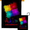 Autism Puzzle - Support Inspirational Vertical Impressions Decorative Flags HG137486 Made In USA