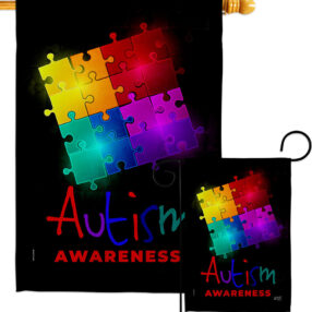 Autism Puzzle - Support Inspirational Vertical Impressions Decorative Flags HG137486 Made In USA