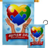 Autism Day - Support Inspirational Vertical Impressions Decorative Flags HG192440 Made In USA