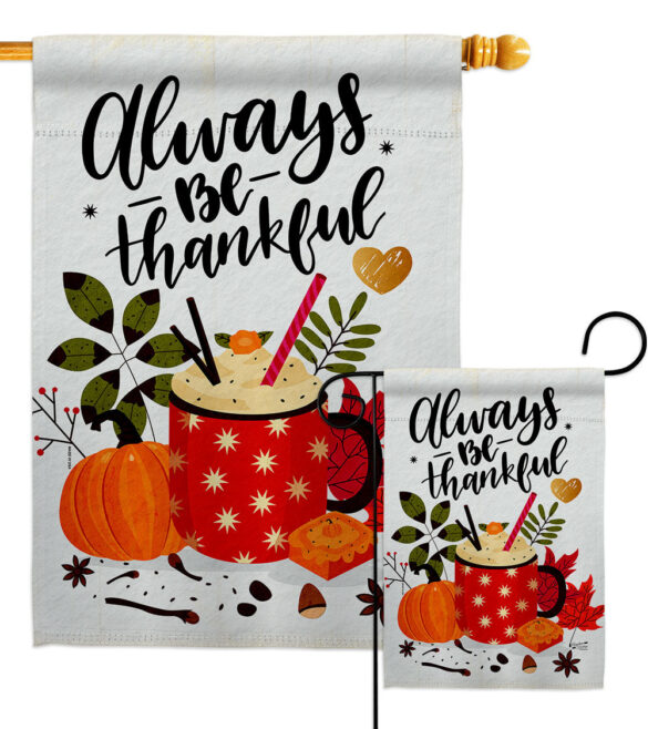 Always Thankful - Thanksgiving Fall Vertical Impressions Decorative Flags HG137591 Made In USA